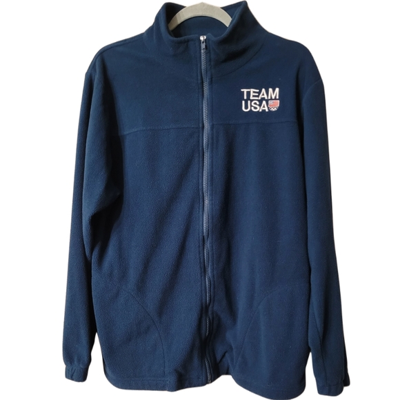 Team USA Fleece Jacket Size Large Navy - Picture 1 of 6